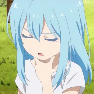 🤔 Rimuru Tempest That Time I Got Reincarnated as a Slime Anime, Isekai, Cheveux bleus, Mignon, Rimuru, Slime telegram sticker