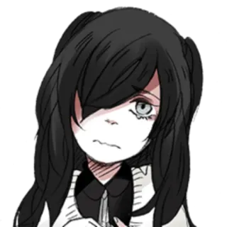 🖤 anime, manga, sad, girl, monochrome, illustration telegram sticker