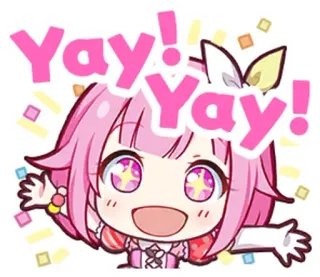 🤩 Yay! Yay! anime, celebration, happy, excited, cute whatsapp sticker