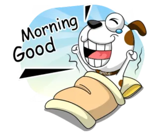 😊 Good Morning chien, matin, bonjour, dessin animé, joyeux telegram sticker