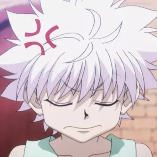 ⚡️ Killua Hunter x Hunter аниме, мультфильм, Киллуа, злой, расстроенный telegram sticker