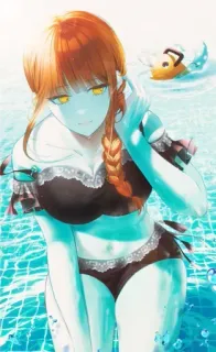 ☄ anime, girl, swimsuit, water, summer, woman telegram sticker