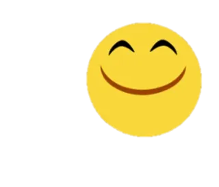 😆 อิโมจิ, ยิ้ม, มีความสุข, บวก, สีเหลือง, การ์ตูน, ง่าย telegram sticker