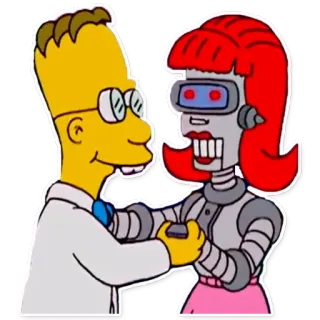 🤖 Bart Simpson cartoon, robot, parody, mashup, animation, characters telegram sticker