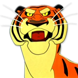 😡 Shere Khan The Jungle Book tigre, disney, animal, dibujos animados, personaje telegram sticker