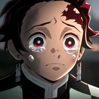 😭 Tanjiro Kamado Demon Slayer Anime, Demon Slayer, Tanjiro, Triste, Llorando, Chico Anime telegram sticker