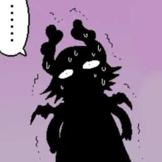 😨 ...... anime, sweat, fear, dark, silhouette whatsapp sticker