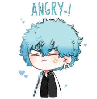 😕 ANGRY-!! Anime, Arrabbiato, Cartone animato, Personaggio, Espressione, Adesivo whatsapp sticker