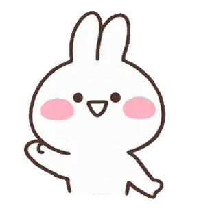 👋 thỏ, con thỏ, hoạt hình, dễ thương, động vật, động vật có vú, nhân vật whatsapp sticker