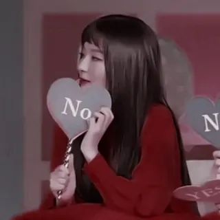 🤚 No no, rifiuto, negativo, cuore, donna, coreano whatsapp sticker