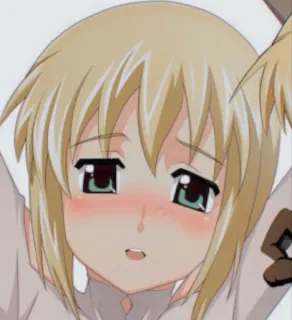 🌟 anime, manga, bionda, ragazza, imbarazzata, carina telegram sticker