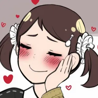 😍 Anime, Cartoon, Mädchen, Maid, Kawaii, Süß, Herzen, Liebe telegram sticker