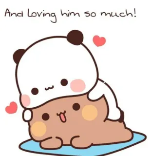 ❤️ And Loving him so much! amour, mignon, panda, dessin animé, animaux telegram sticker