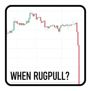📉 WHEN RUGPULL? finanse, krypto, akcje, rynek, załamanie, oszustwo telegram sticker