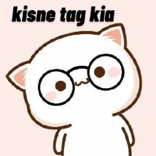 🧐 kisne tag kia gato, gafas, dibujos animados, meme whatsapp sticker