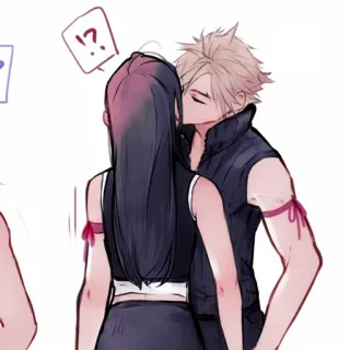 🥢 ?! kiss, anime, romance, couple, love, cartoon telegram sticker