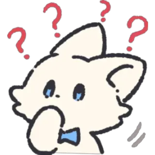 ❓ kucing, bingung, tanda tanya, berpikir, kartun, hewan, meme, imut, lucu telegram sticker