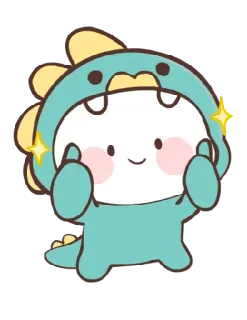 👍 cute, dinosaur, cartoon, character, thumbs up, kawaii telegram sticker
