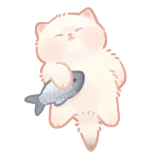 😵‍💫 konebeans. kucing, ikan, kawaii, lucu, hewan, stiker, Konebeans whatsapp sticker