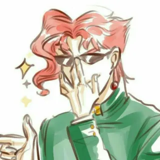 😎 Kakyoin Noriaki JoJo's Bizarre Adventure Anime, Kakyoin, JoJo's Bizarre Adventure, Dedo corazón, Gesto ofensivo, Dibujo animado telegram sticker