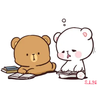 🥴 orsi, studio, carino, cartoni animati, latte, moka telegram sticker
