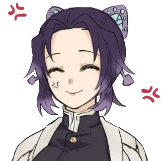 🦋 Shinobu Kocho Demon Slayer Anime, Demon Slayer, Shinobu Kocho, En colère, Dessin animé, Manga, Mignon telegram sticker