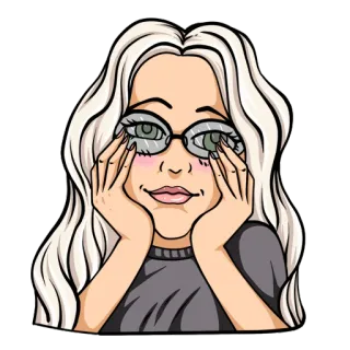 🥱 мультфильм, портрет, женщина, иллюстрация, стикер telegram sticker