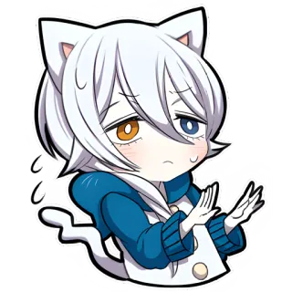 🙅‍♂ แมว, อนิเมะ, สติกเกอร์, ไม่เห็นด้วย, น่ารัก, มานุษยรูปนิยม telegram sticker