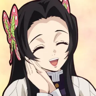 🌺 Kanao Tsuyuri Demon Slayer Anime, Demon Slayer, Kanao Tsuyuri, Sourire, Joyeux, Mignon telegram sticker