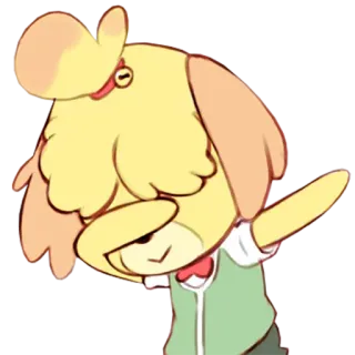 🔥 Isabelle Animal Crossing Isabelle, Animal Crossing, videogioco, cane, carino, dab, cartone animato telegram sticker