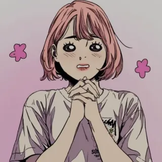 🌟 SUNG "NOW" Anime, Ragazza, Carina, Rosa, Rossore telegram sticker
