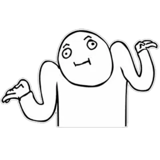 🤗 มีม, ยักไหล่, อินเทอร์เน็ต, ตลก, การ์ตูน whatsapp sticker