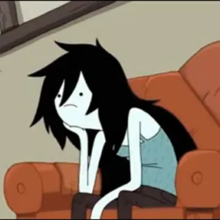 🖤 Marceline Adventure Time мультфильм, вампир, грустный, скучно, Марселин, Время приключений, эмо telegram sticker