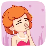 😘 Frau, Cartoon, Niedlich, Liebe, Herzen, Animiert telegram sticker