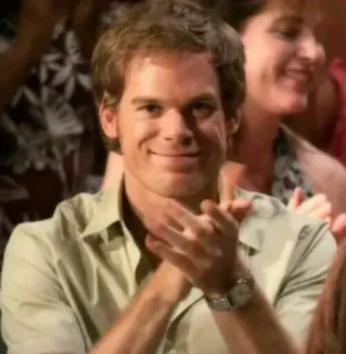 👏 Dexter Morgan Dexter serie de TV, Dexter, aplauso, Michael C. Hall, asesino en serie telegram sticker