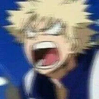 🔲 Bakugo My Hero Academia Аниме, Манга, Сёнэн, Герой, Суперсила, Взрыв whatsapp sticker