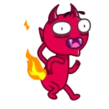 😳 devil, demon, fire, cartoon, funny, red, monster telegram sticker
