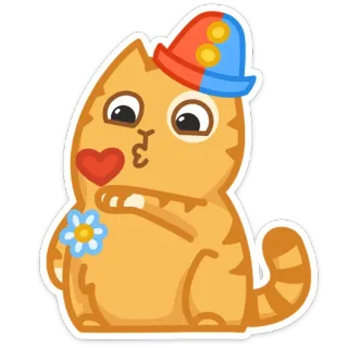 😘 kot, zwierzę, kreskówka, naklejka, słodki, serce, kwiat telegram sticker