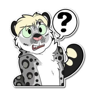 ❓ leopardo, domanda, confuso, animale, carino, peloso telegram sticker