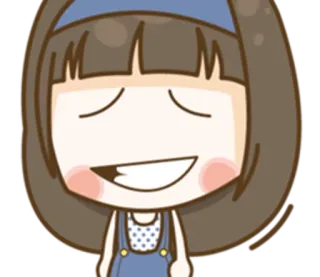 😌 dessin animé, fille, mignon, illustration, autocollant telegram sticker