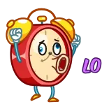 🤪 LO clock, alarm clock, cartoon, funny, alarm, time telegram sticker