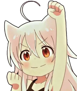 ✊ anime, cat girl, cute, kawaii, manga, animal ears telegram sticker