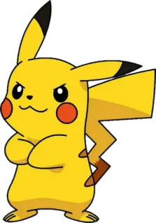 😈 Pikachu Pokemon ปิกาจู, โปเกมอน, สีเหลือง, ไฟฟ้า, อนิเมะ, การ์ตูน telegram sticker