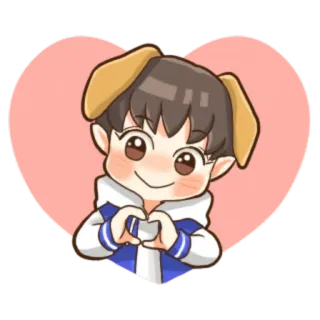❤️ menina anime, kawaii, fofo, coração, amor, desenho animado, adesivo telegram sticker