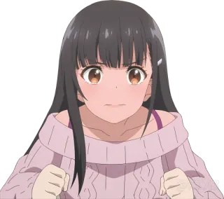 😳 Anime, Garota, Fofa, Feminino, Desenho animado, Personagem whatsapp sticker