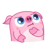 🤔 豚, 可愛い, 動物, ピンク, 漫画 telegram sticker