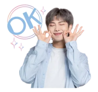 👌 RM OK K-pop, chanteur, pouce levé, ok, BTS, Namjoon telegram sticker