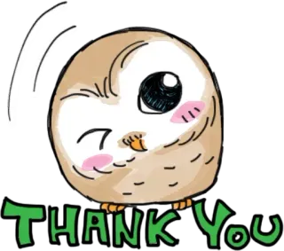 😲 Thank You сова, спасибо, милый, животное, птица telegram sticker