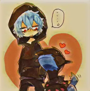 ❤️ anime, cartoon, character, cute, fan art, heart telegram sticker