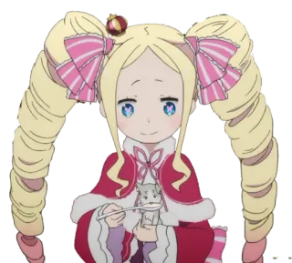 😇 Beatrice Re:Zero Аниме, Девочка, Лоли, Милая, Волосы-спиральки, Беако telegram sticker
